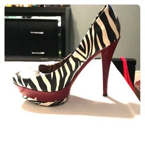 Zebra stripped heels